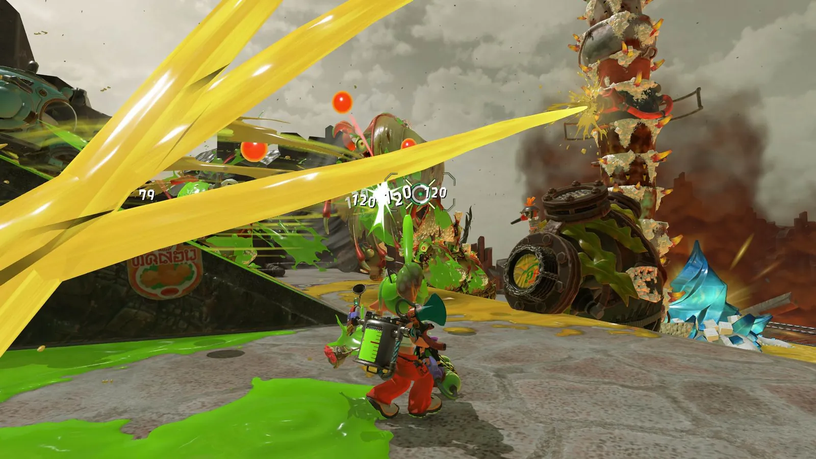Splatoon Raiders scene featuring Deep Cut and the Mechanic